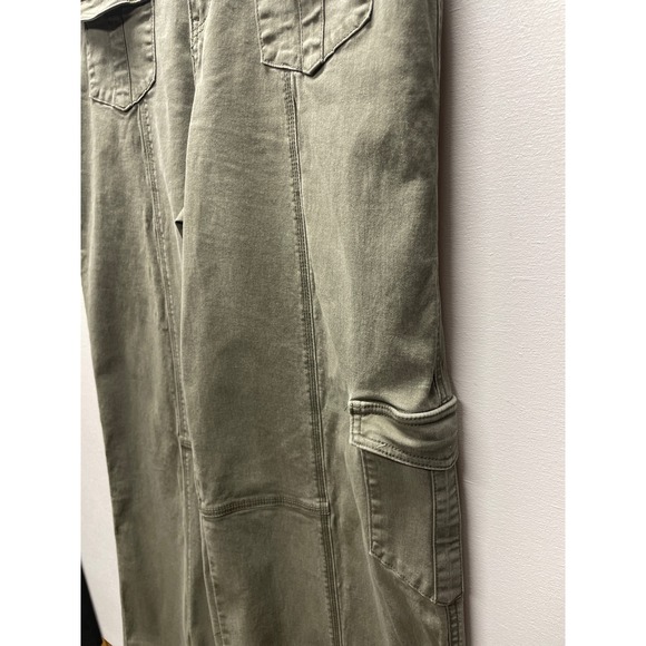 1822 Denim Women Olive Green Wide Leg Cargo Pants Size 14/32 - Picture 6 of 13